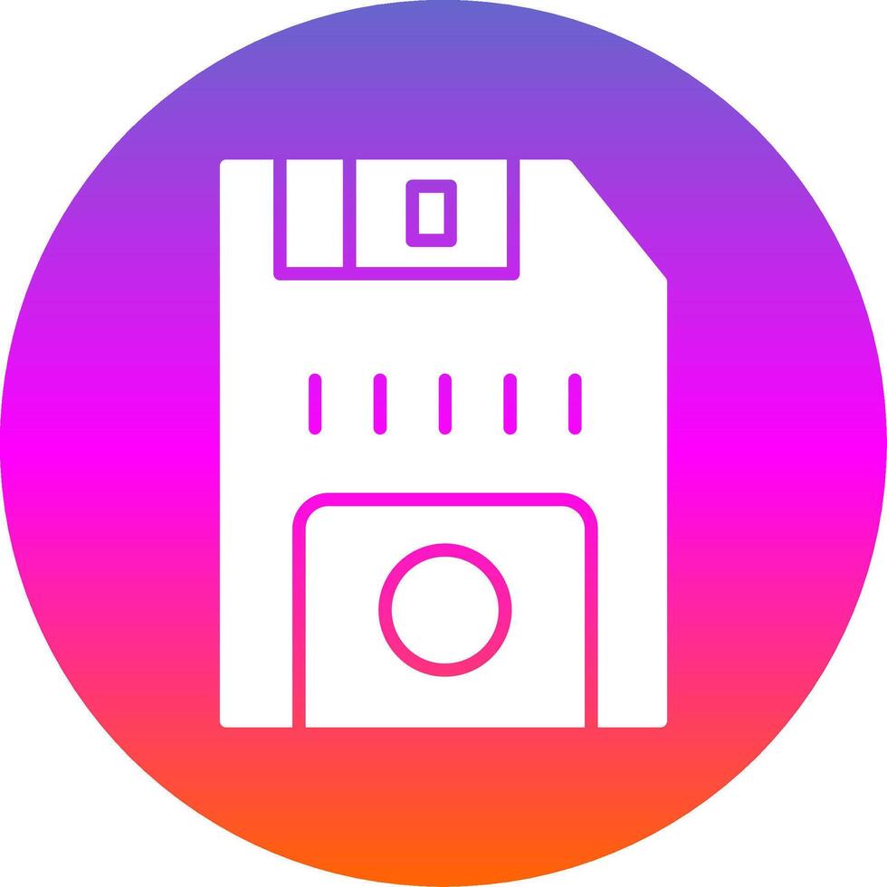 Floppy Disk Glyph Gradient Circle Icon vector