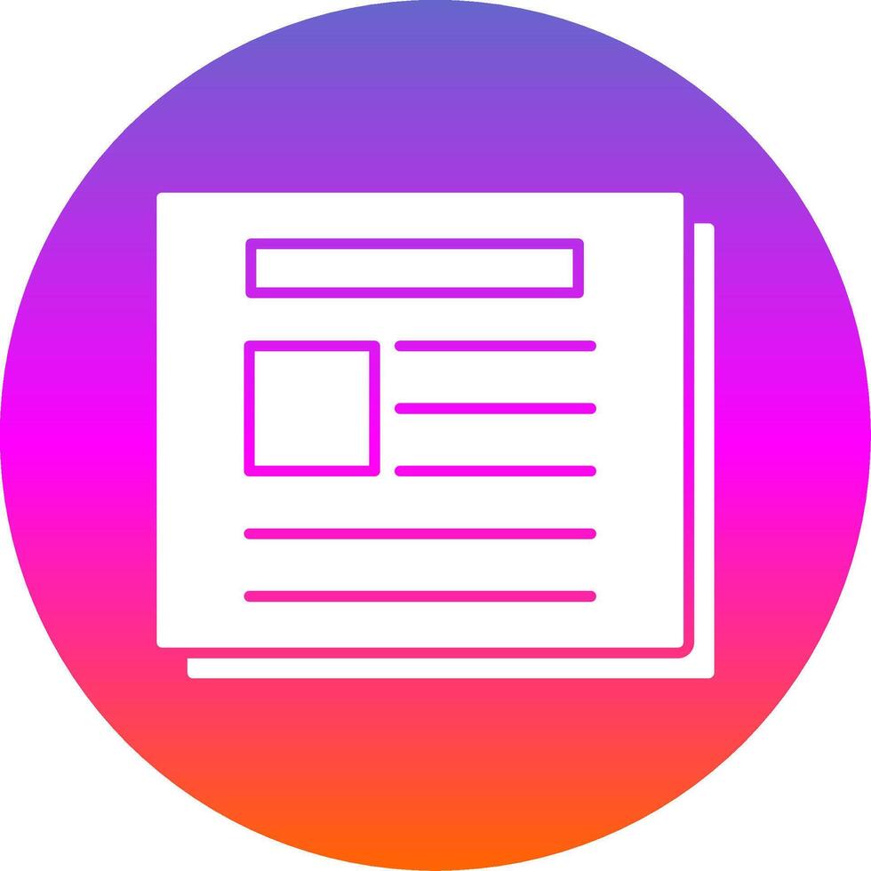 Newspaper Glyph Gradient Circle Icon vector