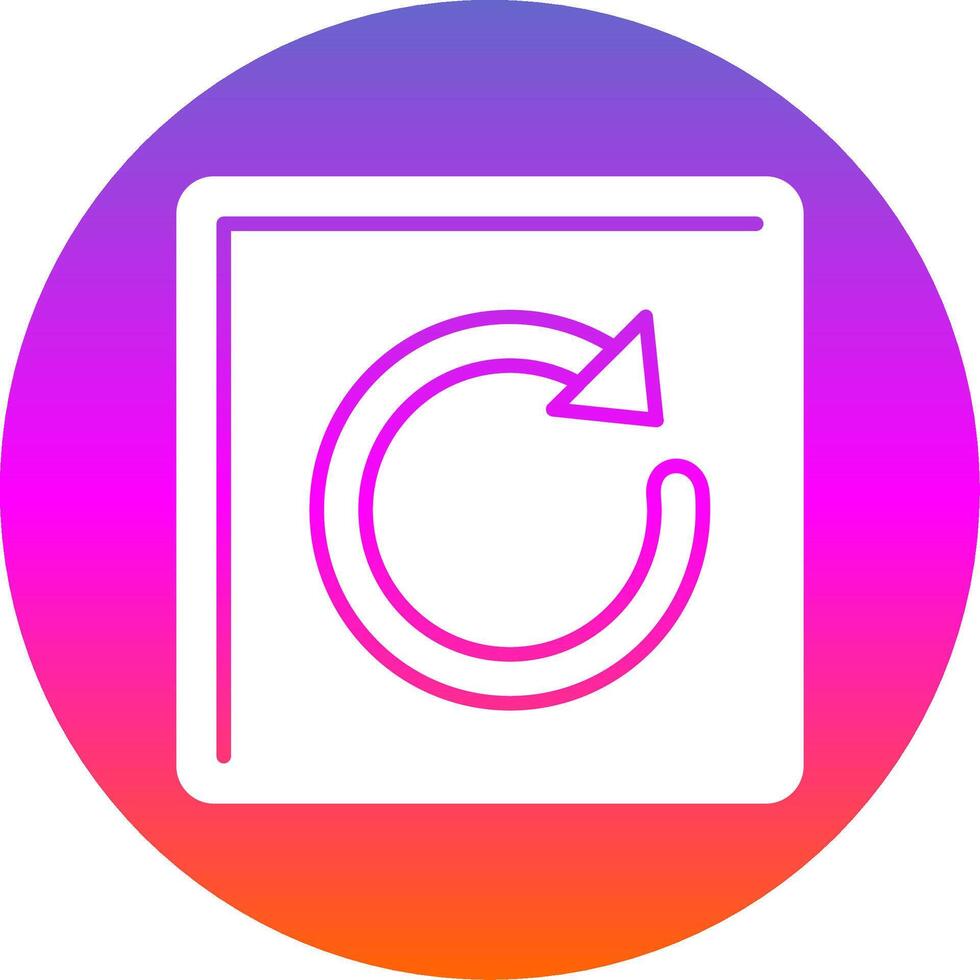 Redo Glyph Gradient Circle Icon vector