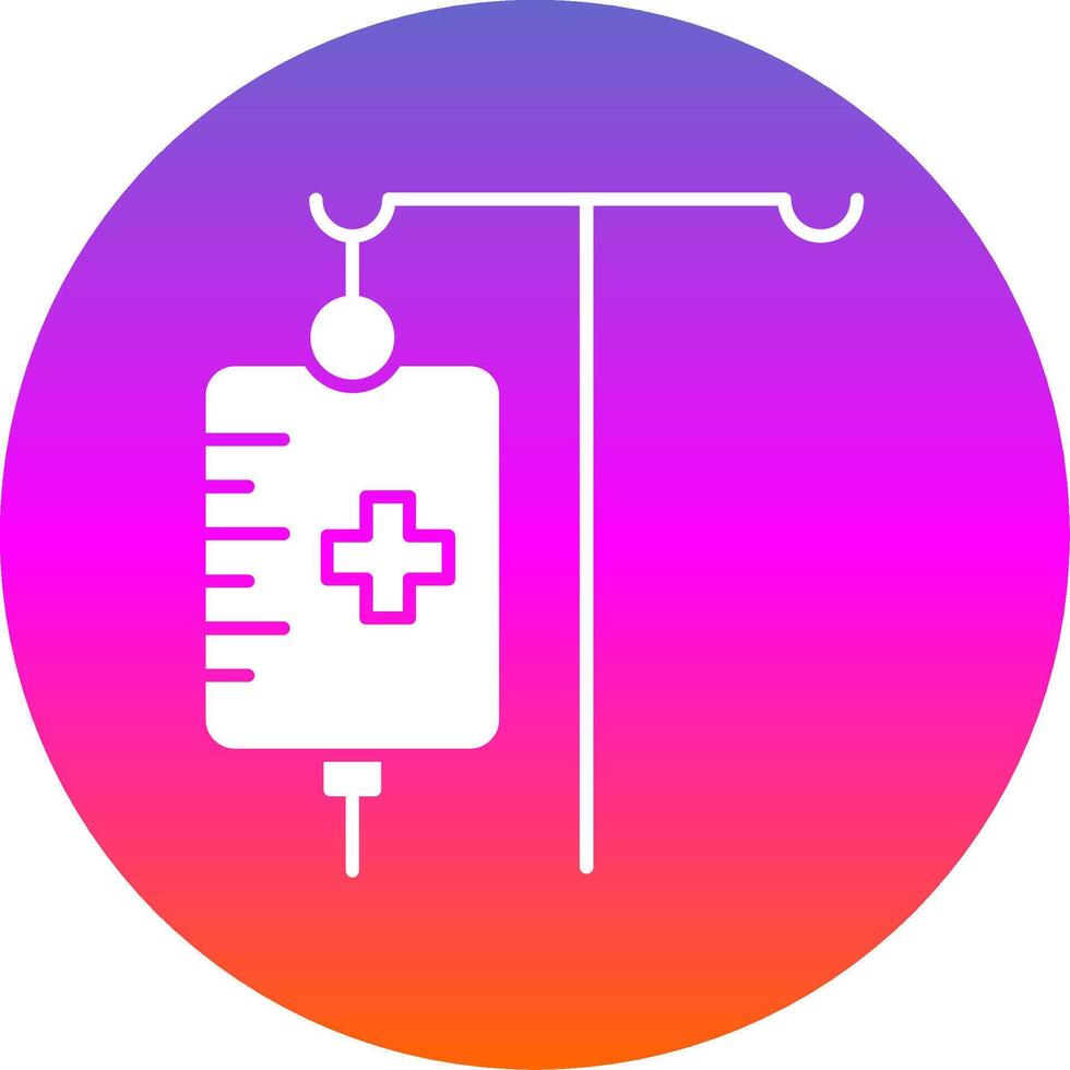 médico goteo glifo degradado circulo icono vector