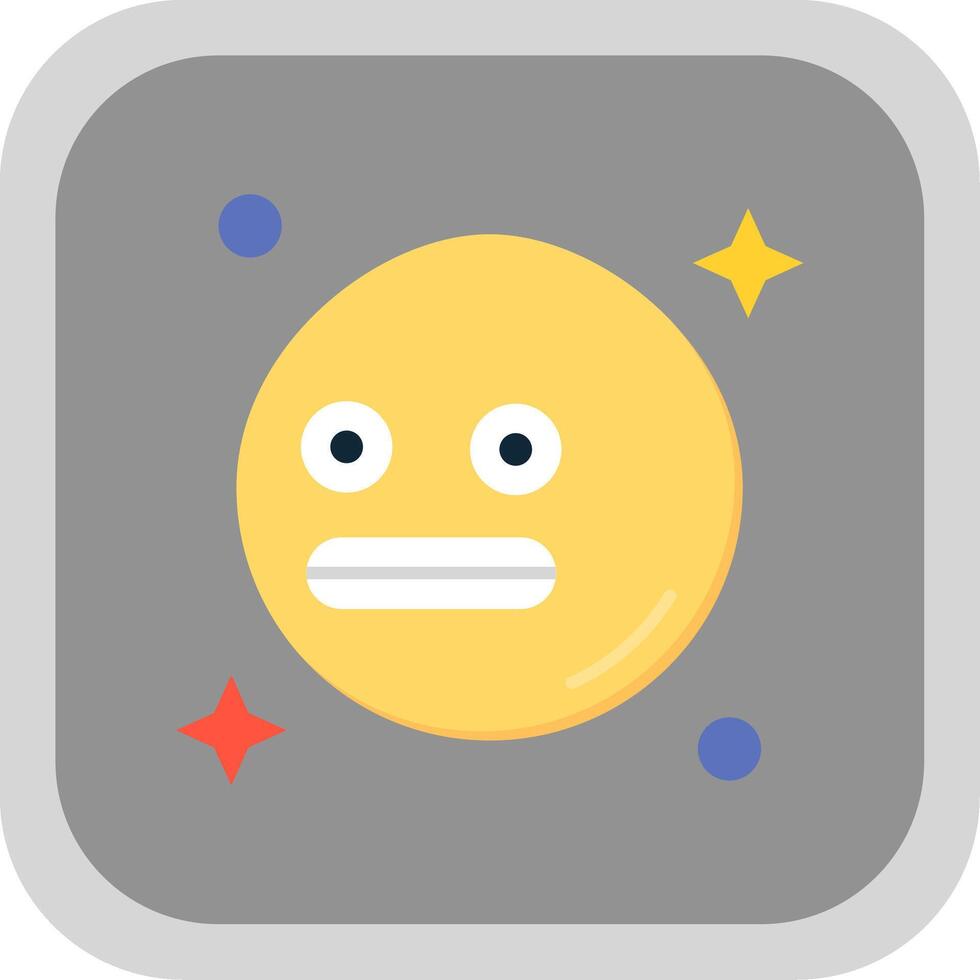 Shocked Flat Round Corner Icon vector