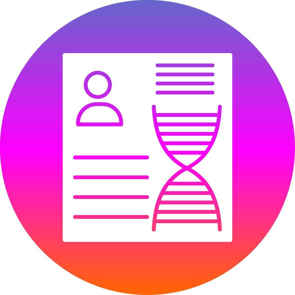 DNA Glyph Gradient Circle Icon vector