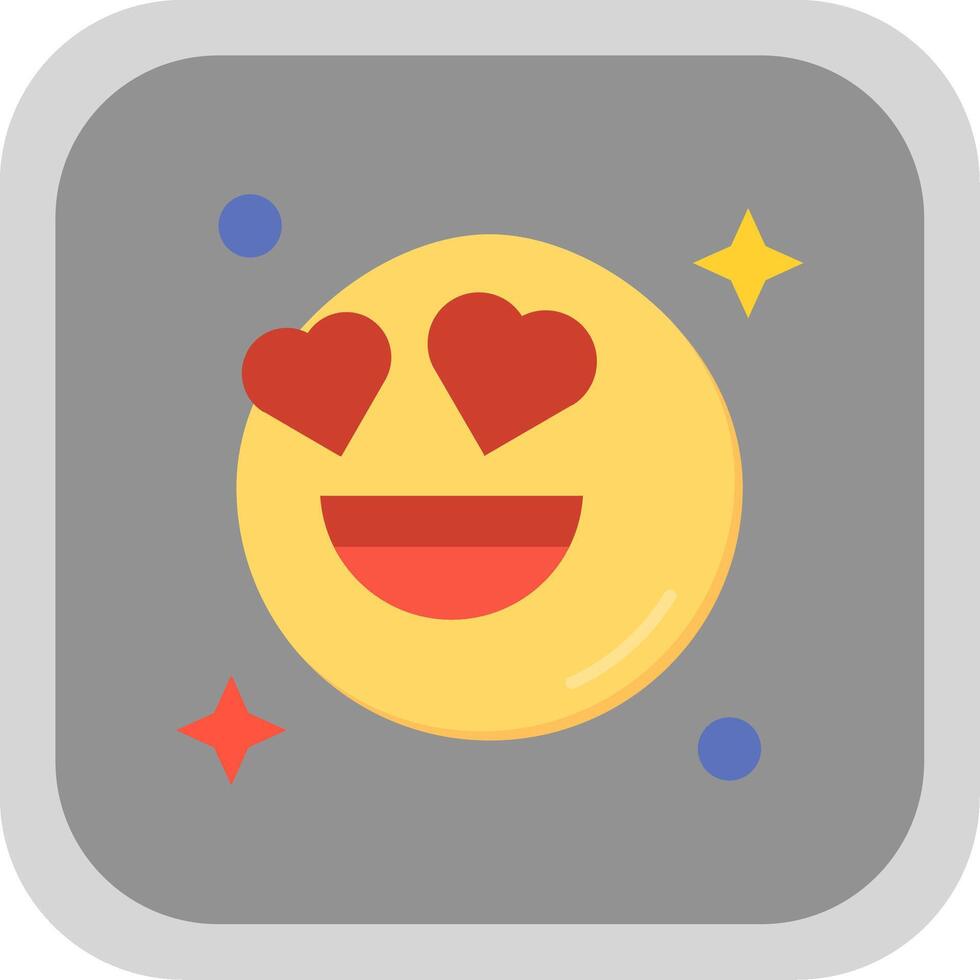 In love Flat Round Corner Icon vector