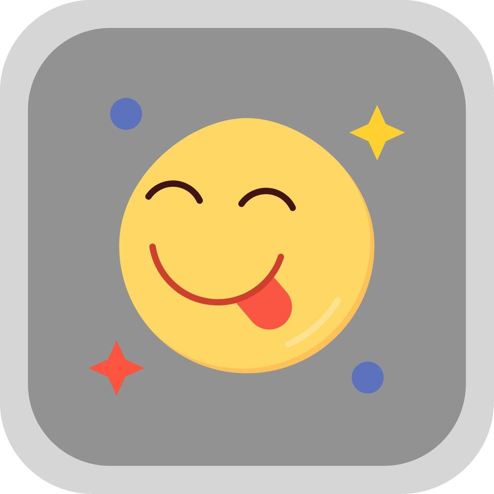 Tongue Flat Round Corner Icon vector