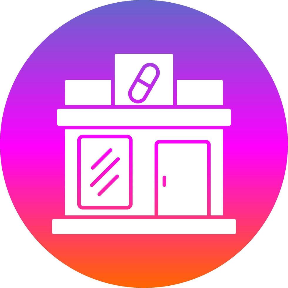 farmacia glifo degradado circulo icono vector