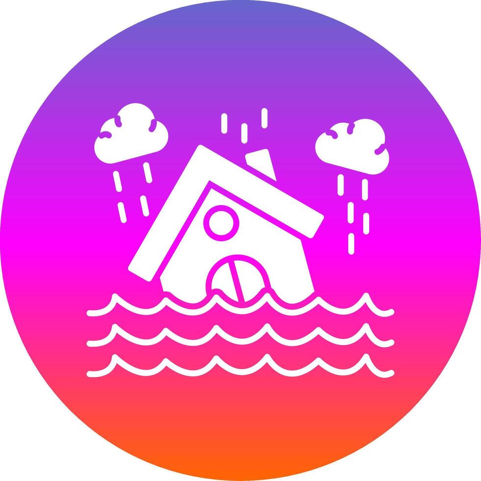 Flood Glyph Gradient Circle Icon vector