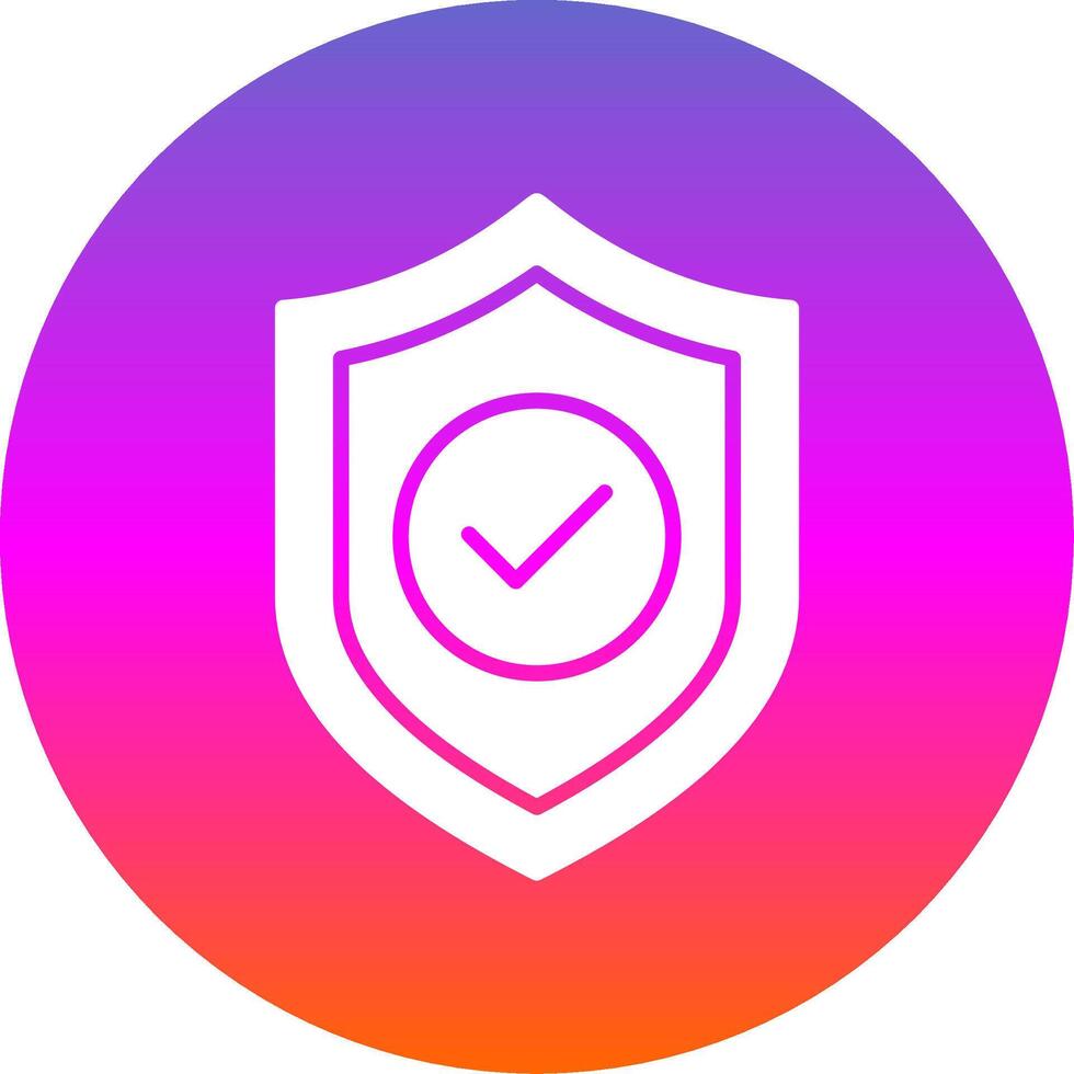 Protection Glyph Gradient Circle Icon vector