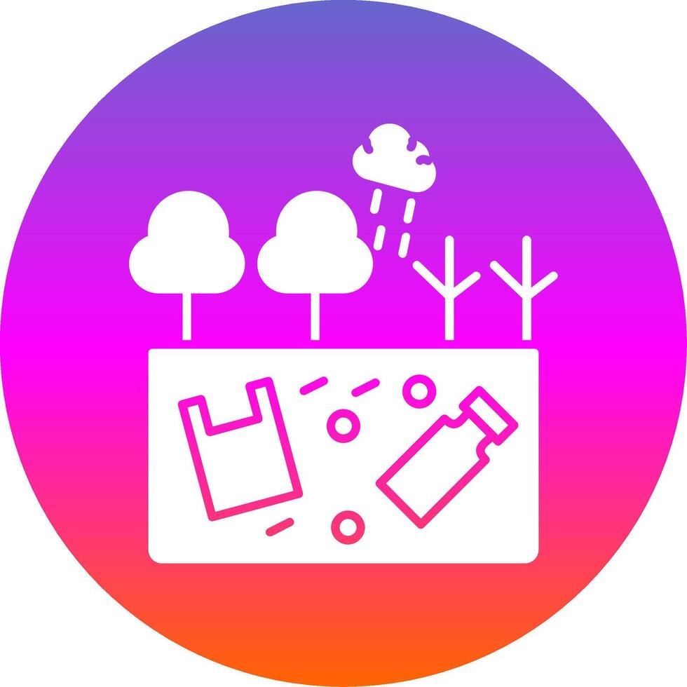 Land Pollution Glyph Gradient Circle Icon vector