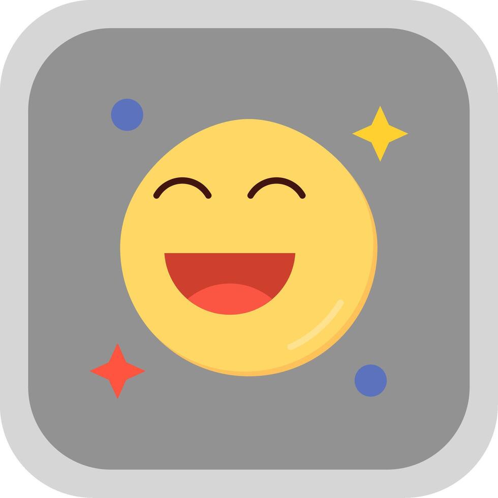 Happy Flat Round Corner Icon vector