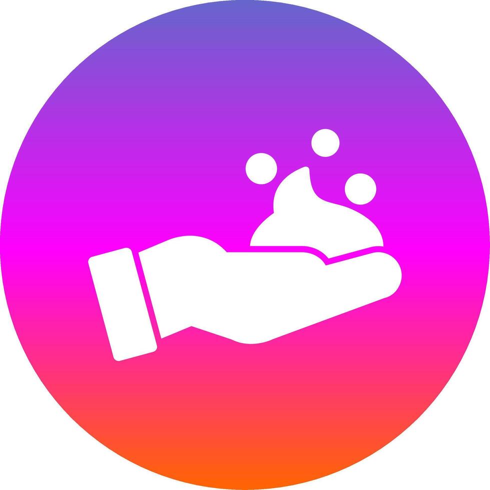 Foam Hand Glyph Gradient Circle Icon vector