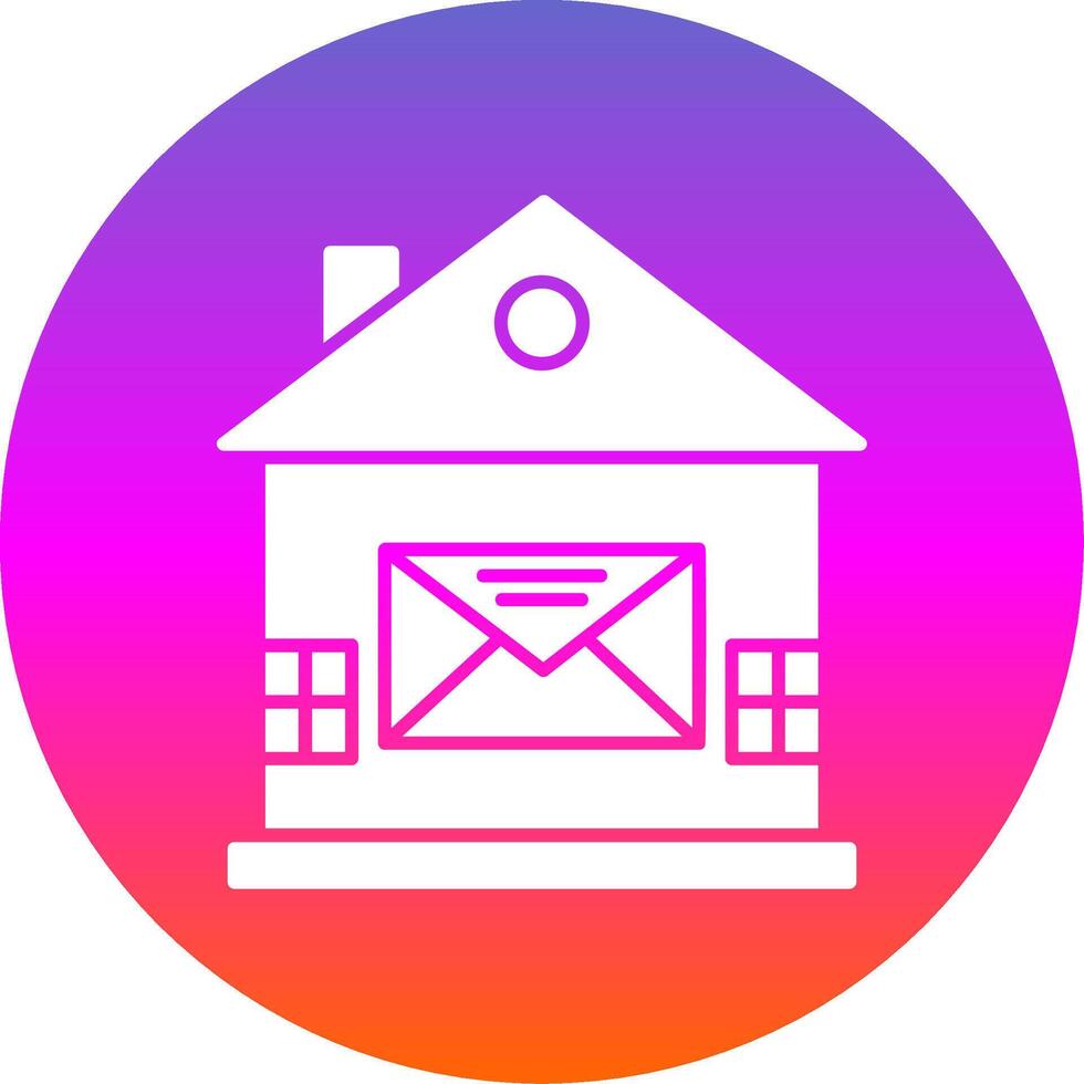 casa correo glifo degradado circulo icono vector