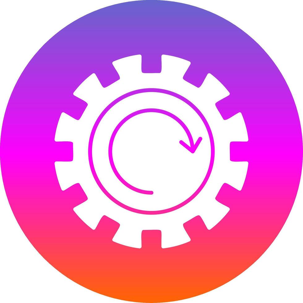 Gear Wheel Drawing Glyph Gradient Circle Icon vector