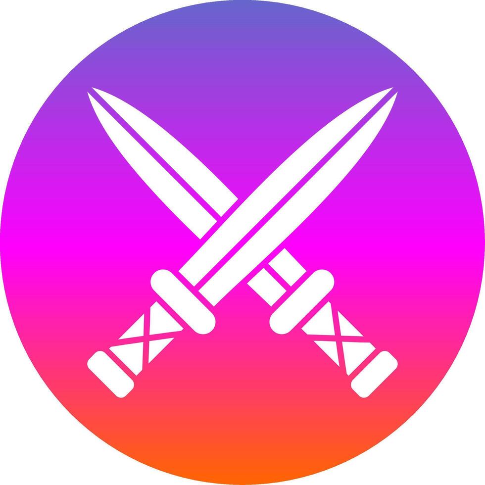 Two Swords Glyph Gradient Circle Icon vector