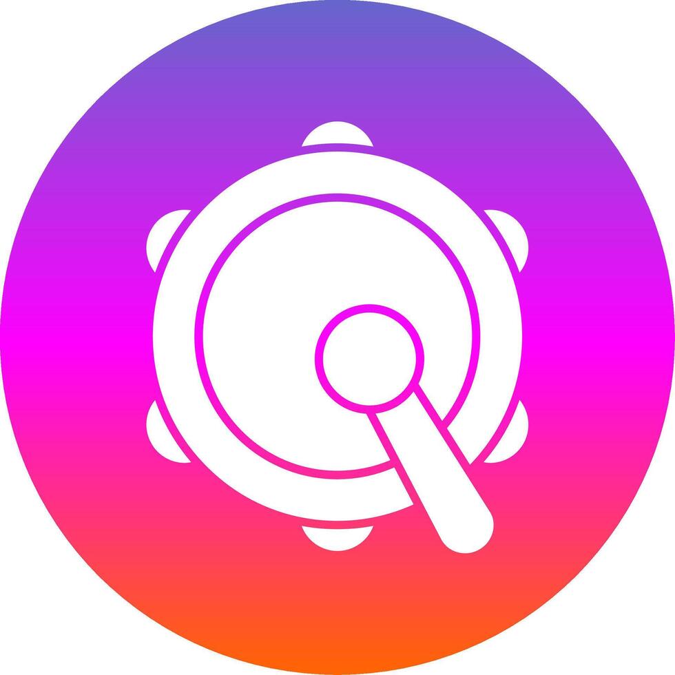 Tambourine Glyph Gradient Circle Icon vector