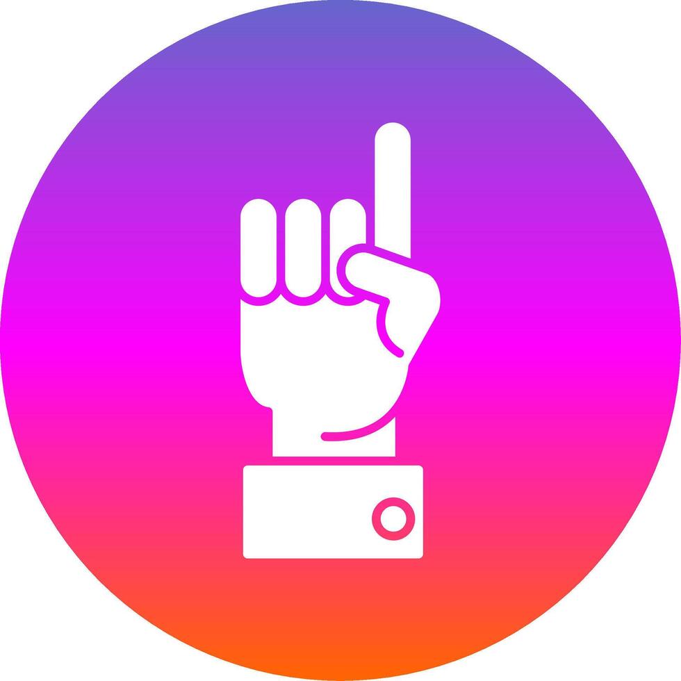 Raised Finger Glyph Gradient Circle Icon vector