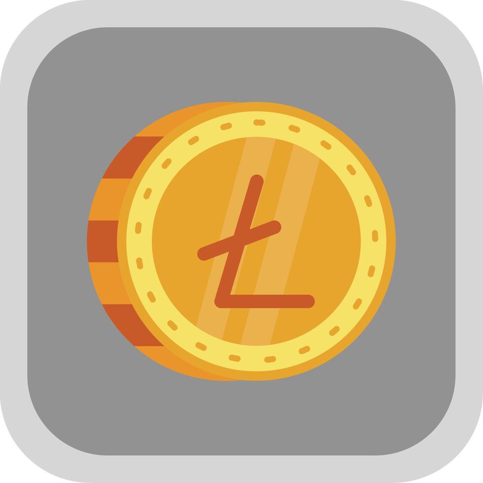 litecoin plano redondo esquina icono vector