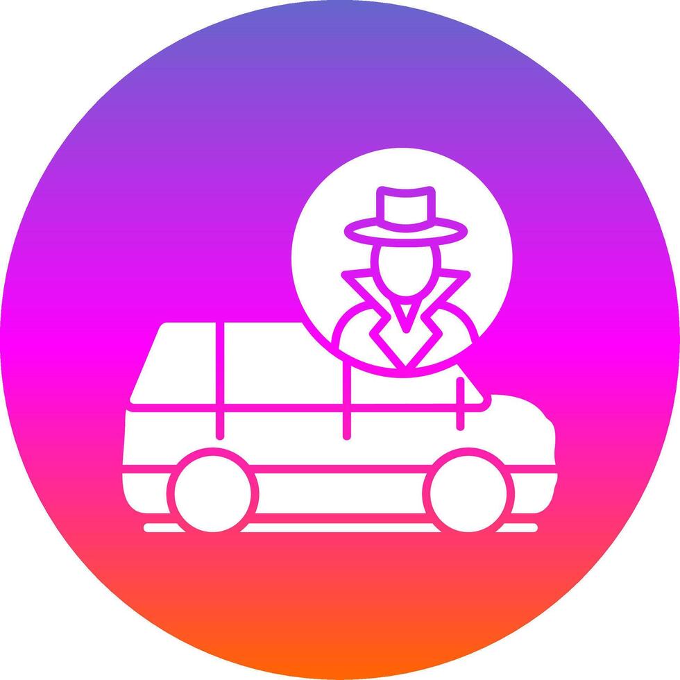 Thief Van Glyph Gradient Circle Icon vector