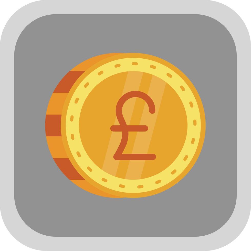 Pound Flat Round Corner Icon vector