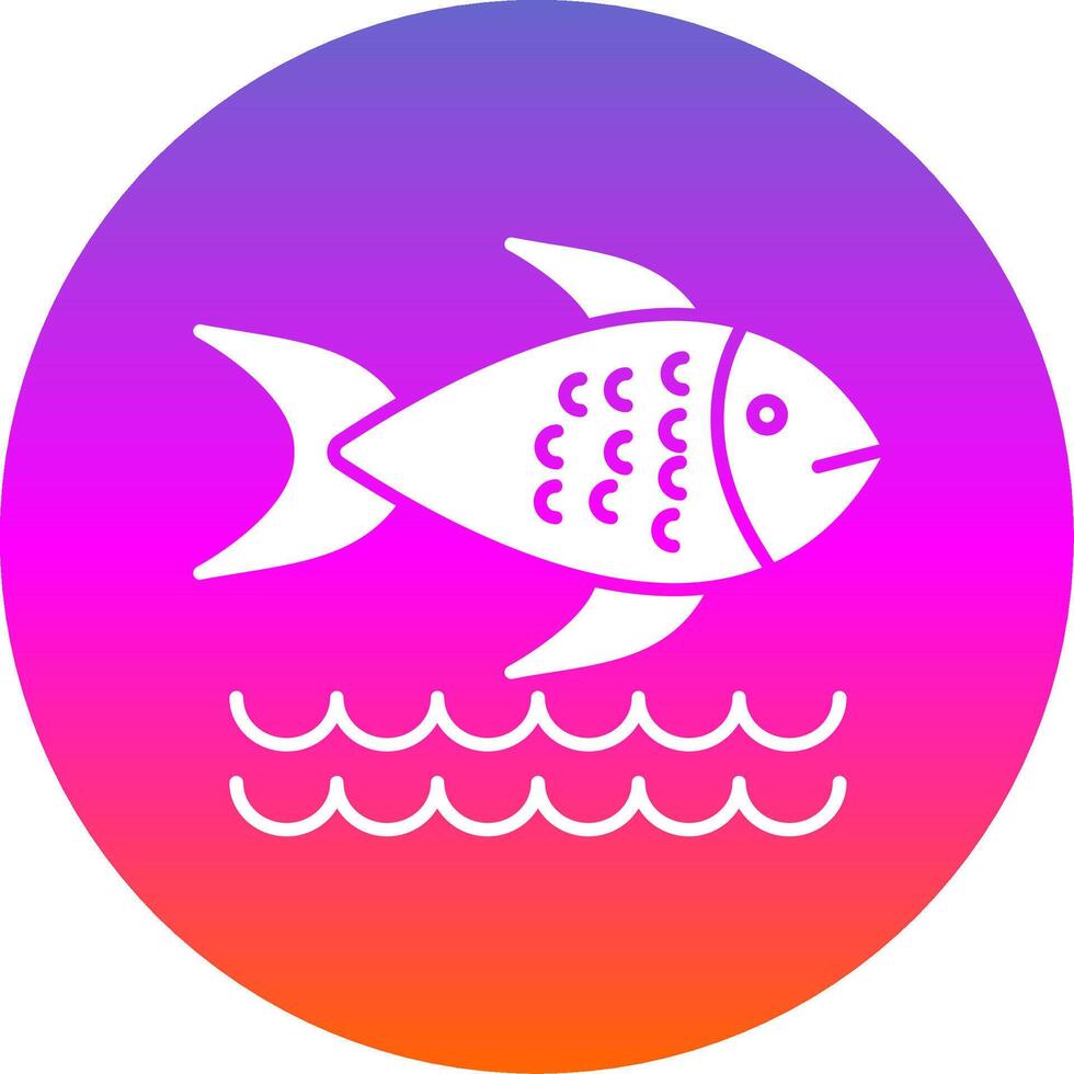 Fish Glyph Gradient Circle Icon vector