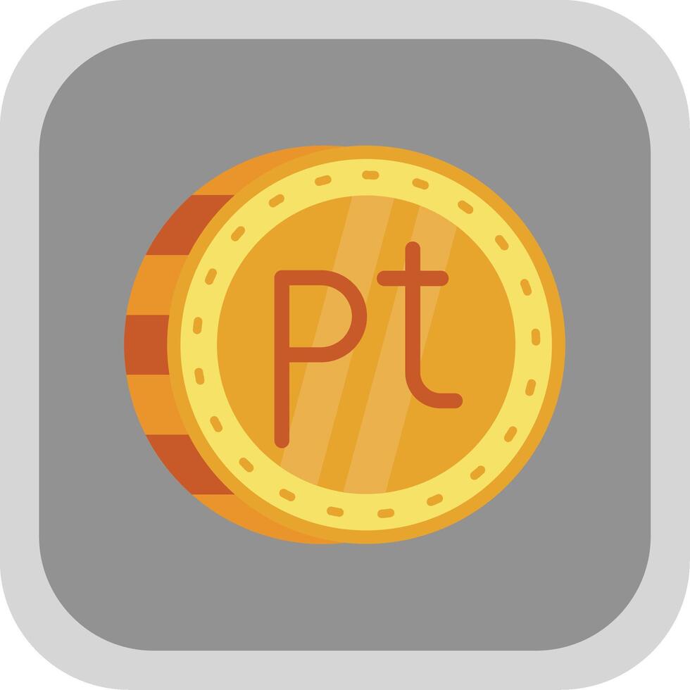 Peseta Flat Round Corner Icon vector