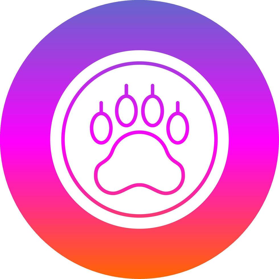 Pawprint Glyph Gradient Circle Icon vector