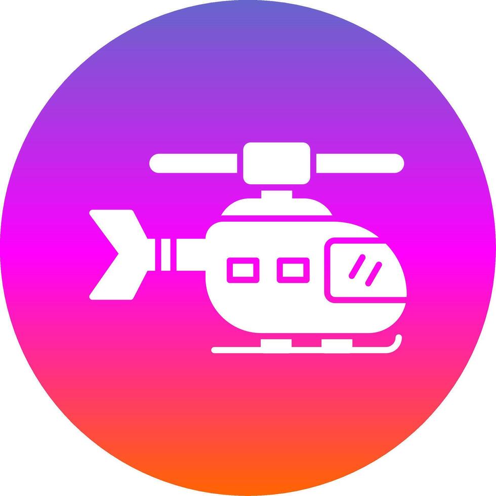 Helicopter Glyph Gradient Circle Icon vector