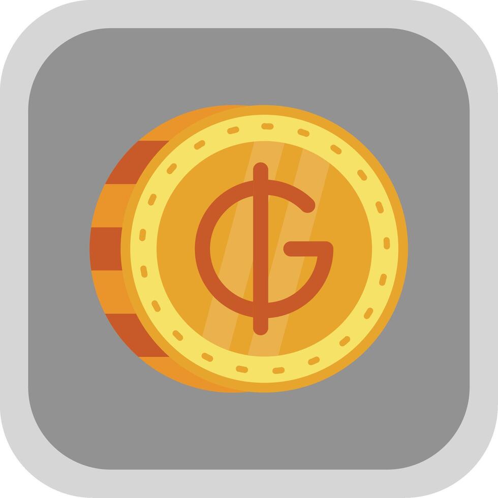 Guarani Flat Round Corner Icon vector