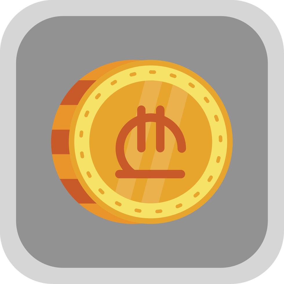Lari Flat Round Corner Icon vector