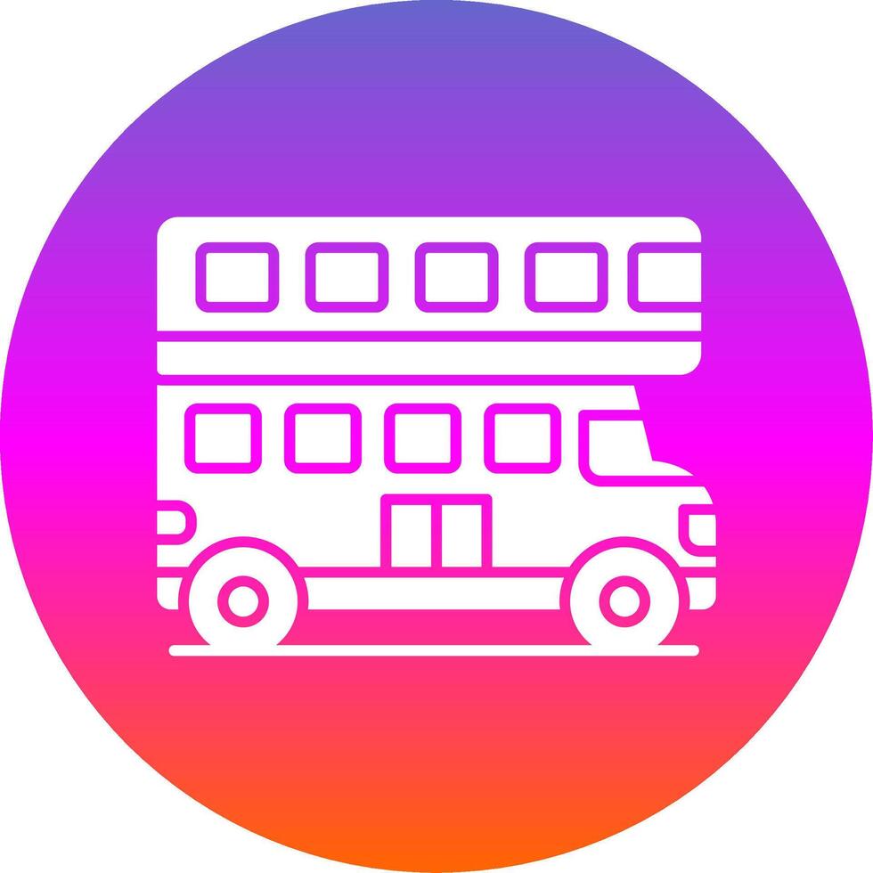 Double Bus Glyph Gradient Circle Icon vector