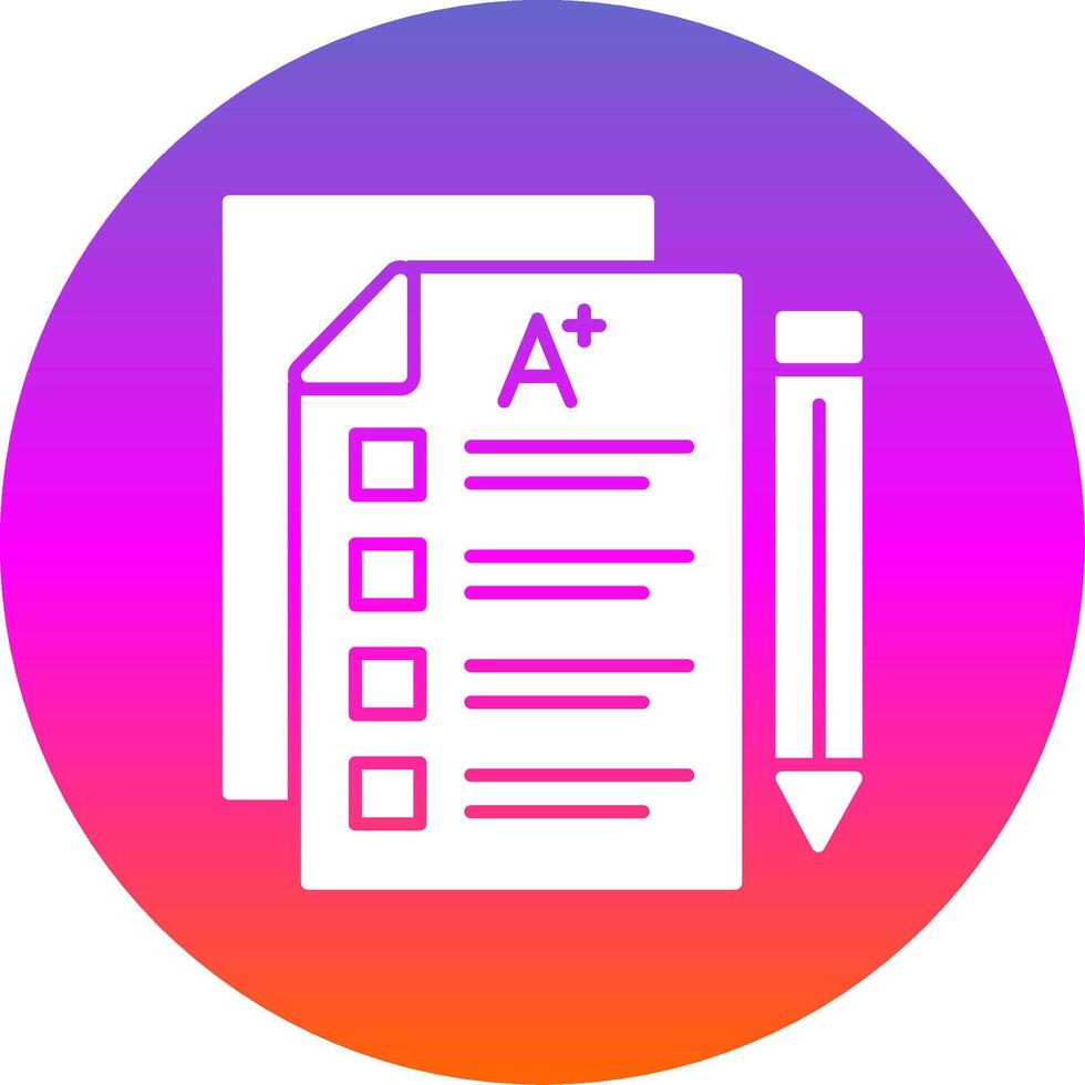 Exam Glyph Gradient Circle Icon vector