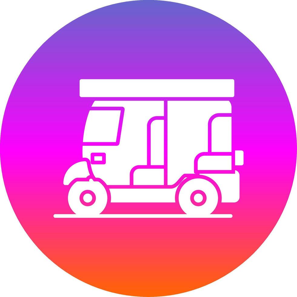 Rickshaw Glyph Gradient Circle Icon vector