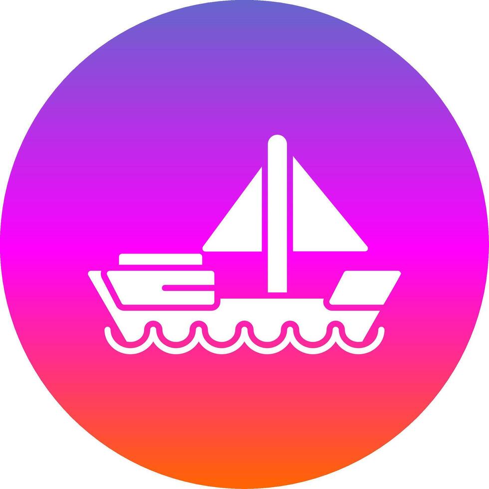 Dinghy Glyph Gradient Circle Icon vector