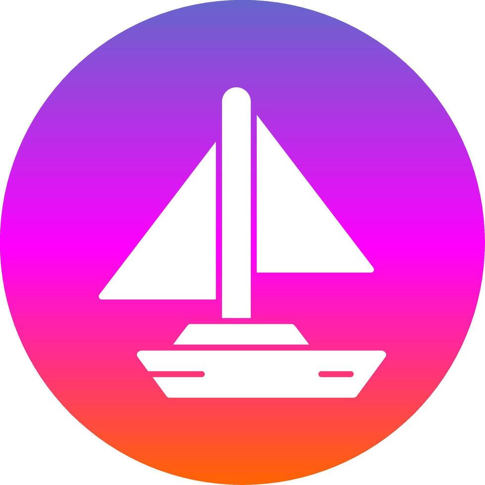 Small Yacht Glyph Gradient Circle Icon vector