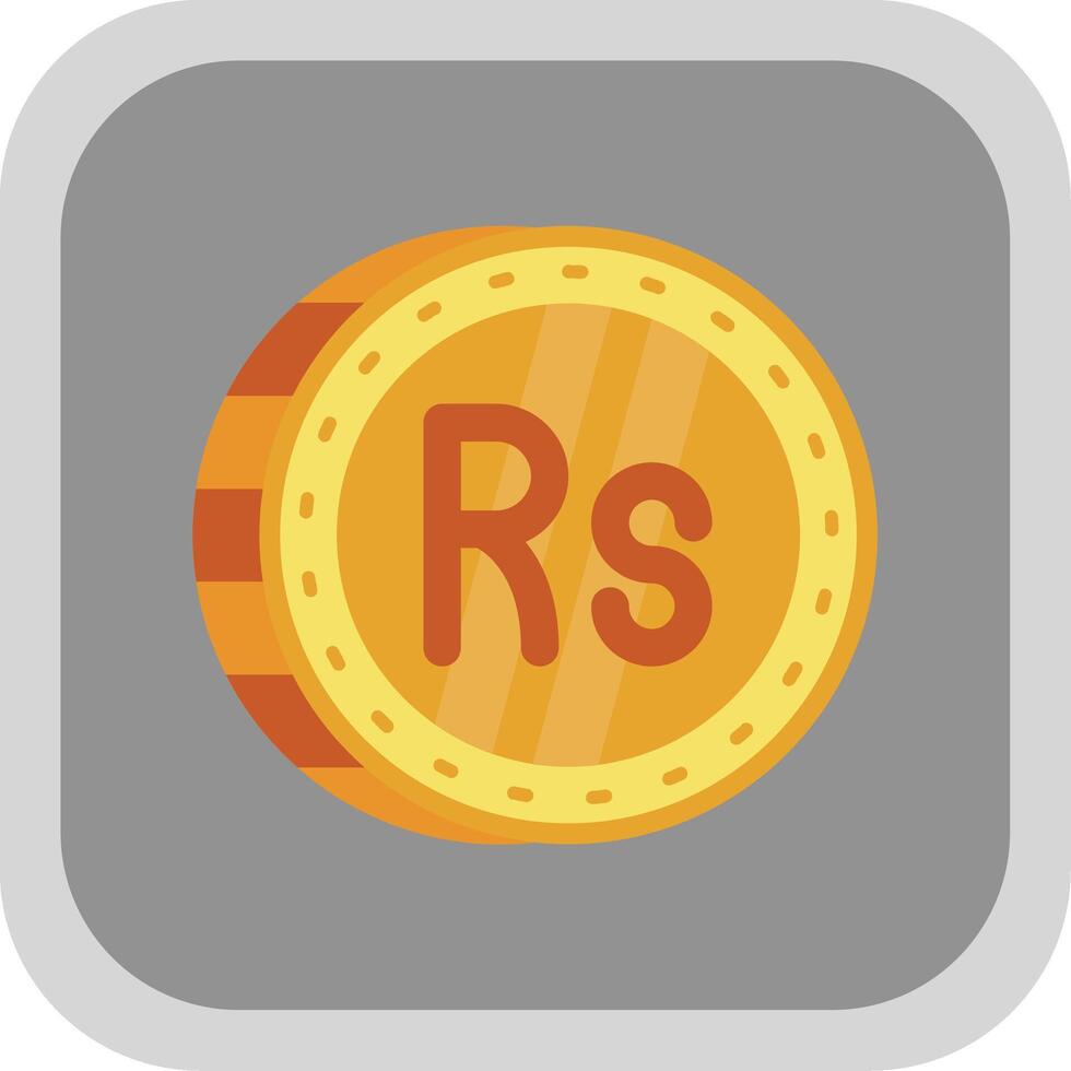 Rupee Flat Round Corner Icon vector