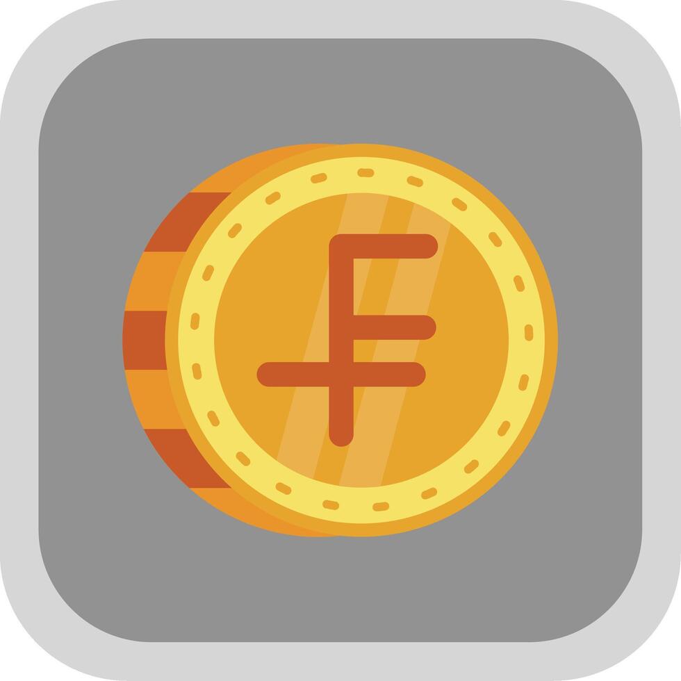 Swiss franc Flat Round Corner Icon vector