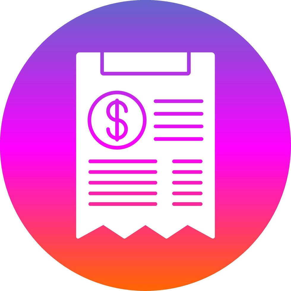 Receipt Glyph Gradient Circle Icon vector