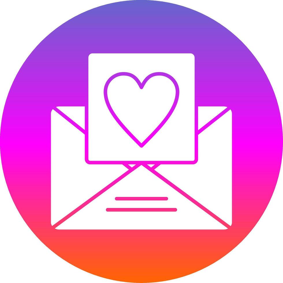 Love Message Glyph Gradient Circle Icon vector