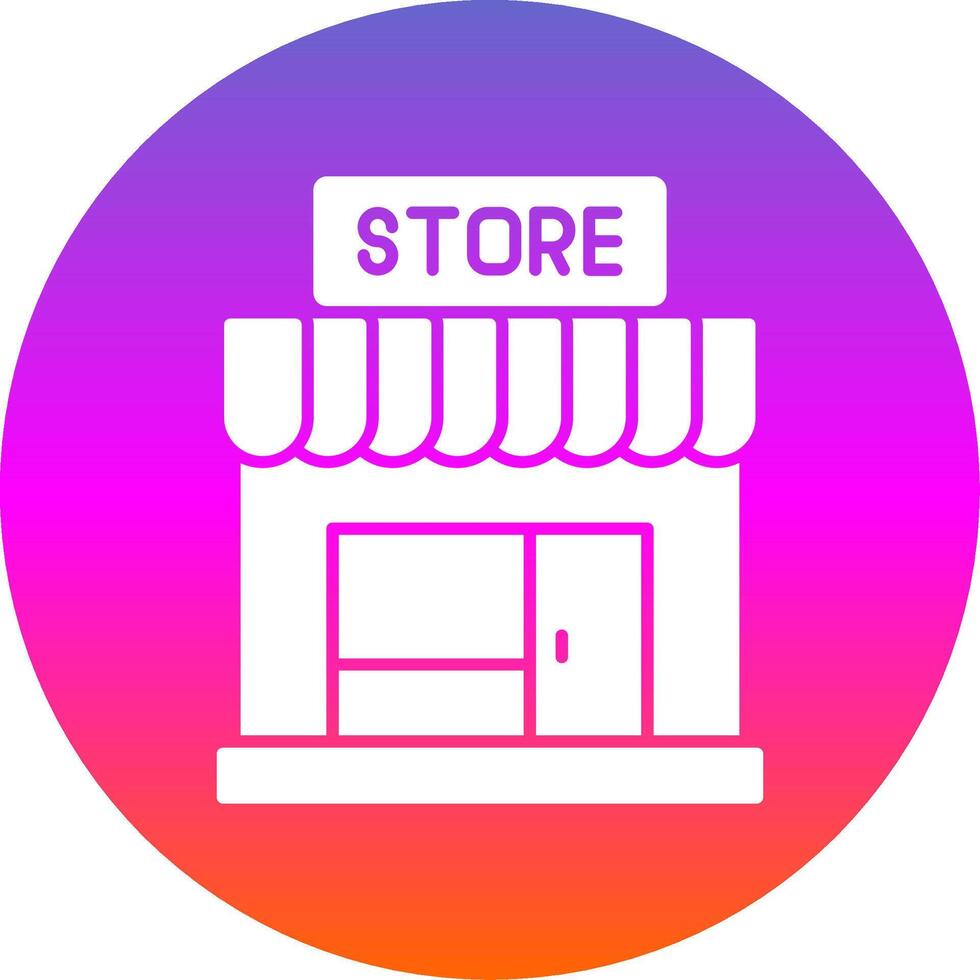 Store Glyph Gradient Circle Icon vector