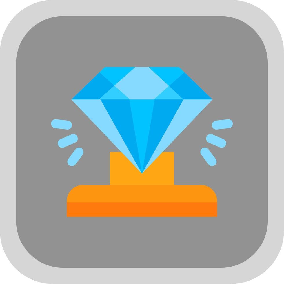 Diamond Flat Round Corner Icon vector