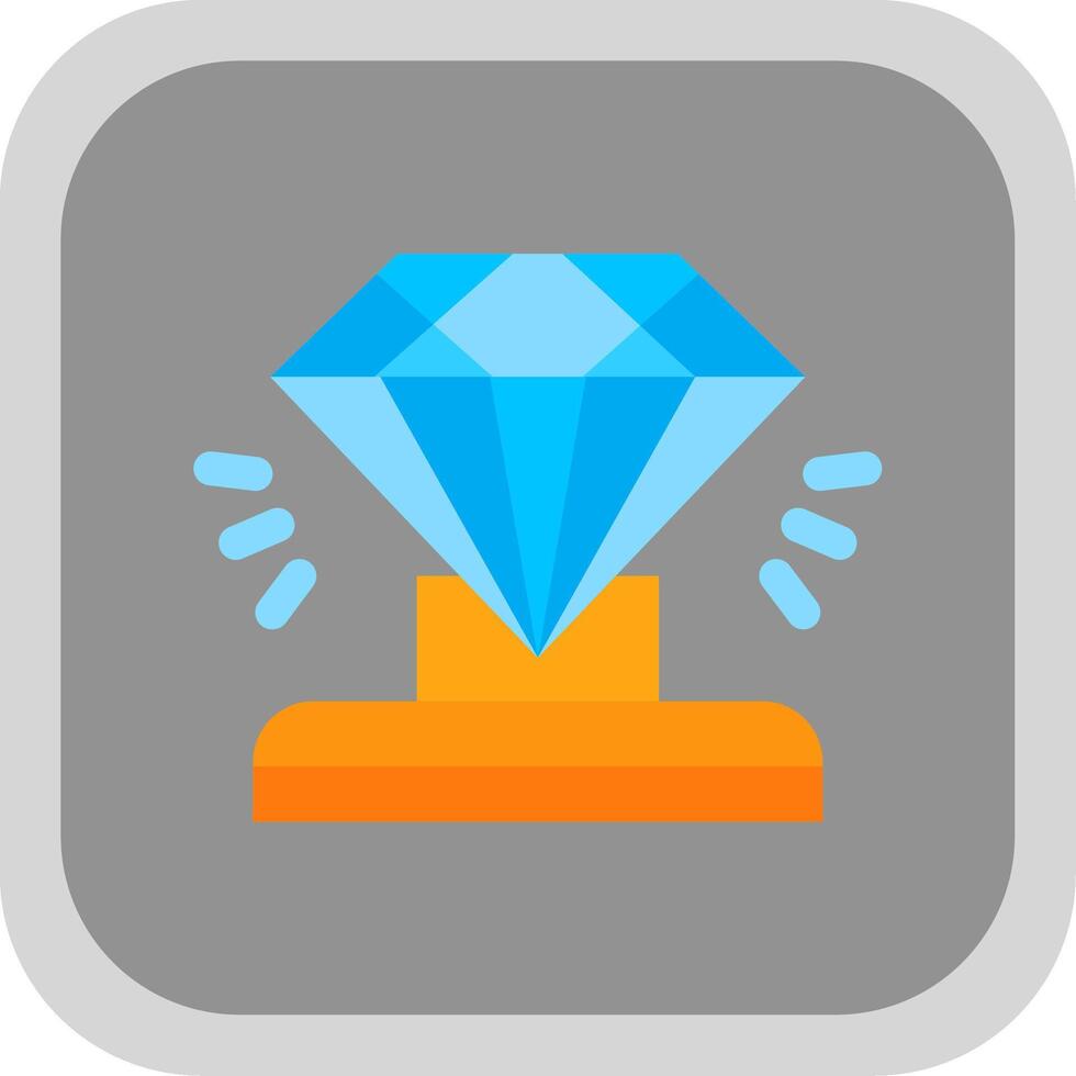 Diamond Flat Round Corner Icon vector