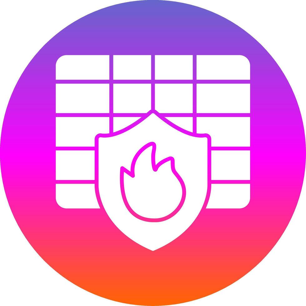Firewall Glyph Gradient Circle Icon vector