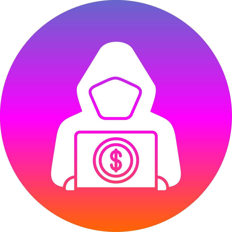 Money Laundering Glyph Gradient Circle Icon vector