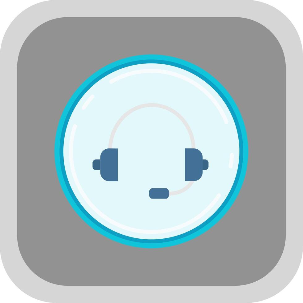 Music Flat Round Corner Icon vector