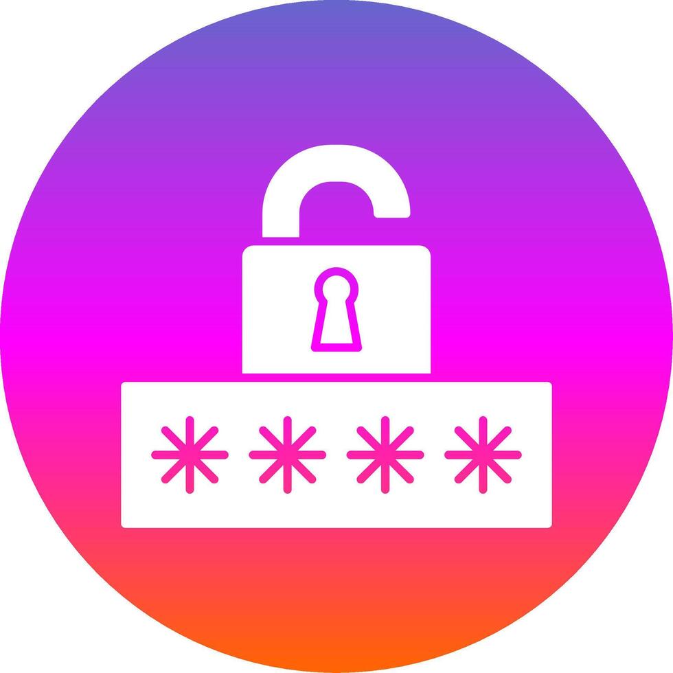 Broken Password Glyph Gradient Circle Icon vector