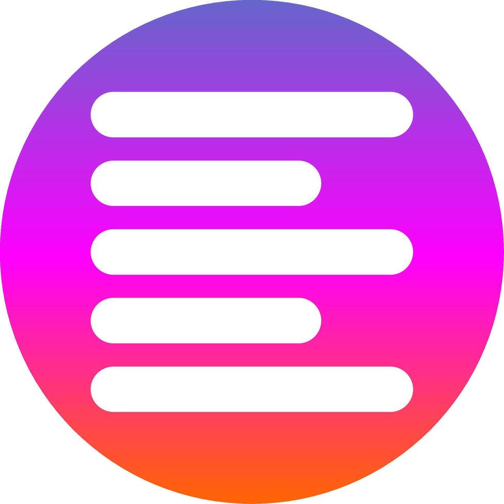 Horizontal Left Align Glyph Gradient Circle Icon vector