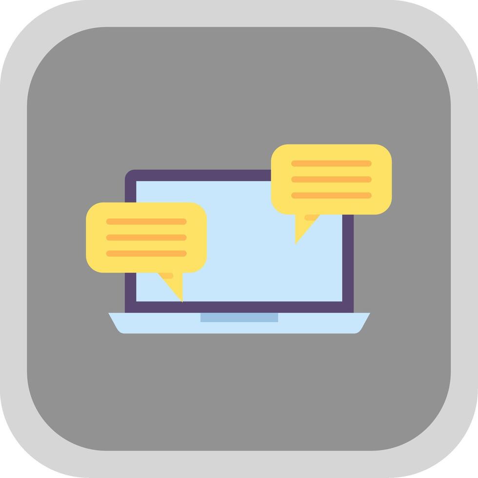 Chatting Flat Round Corner Icon vector