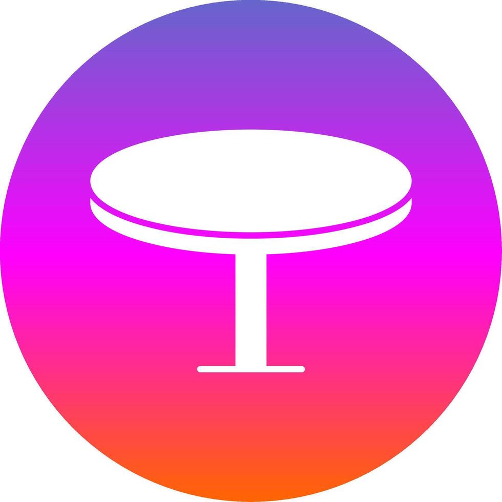 Round Table Glyph Gradient Circle Icon vector