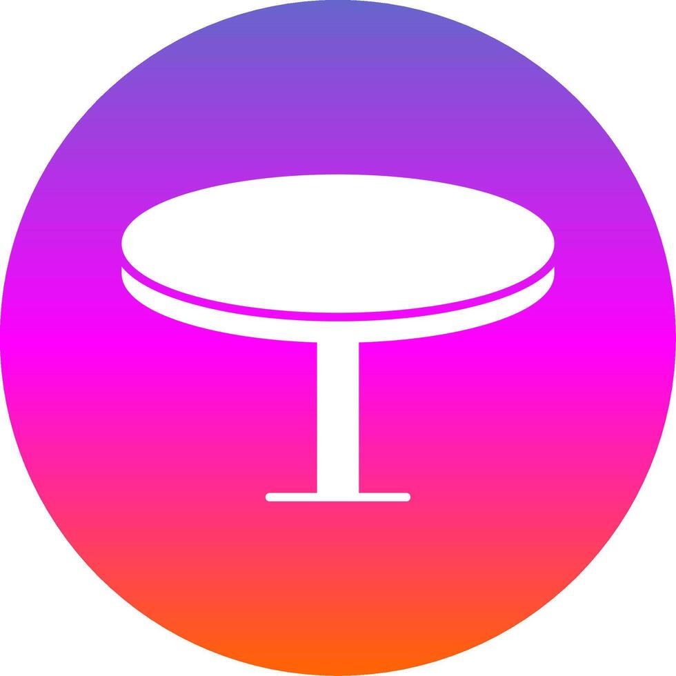 Round Table Glyph Gradient Circle Icon vector