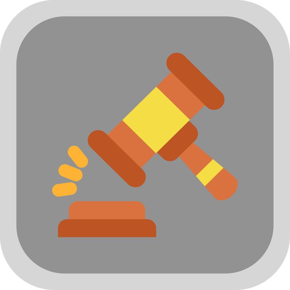 Gavel Flat Round Corner Icon vector