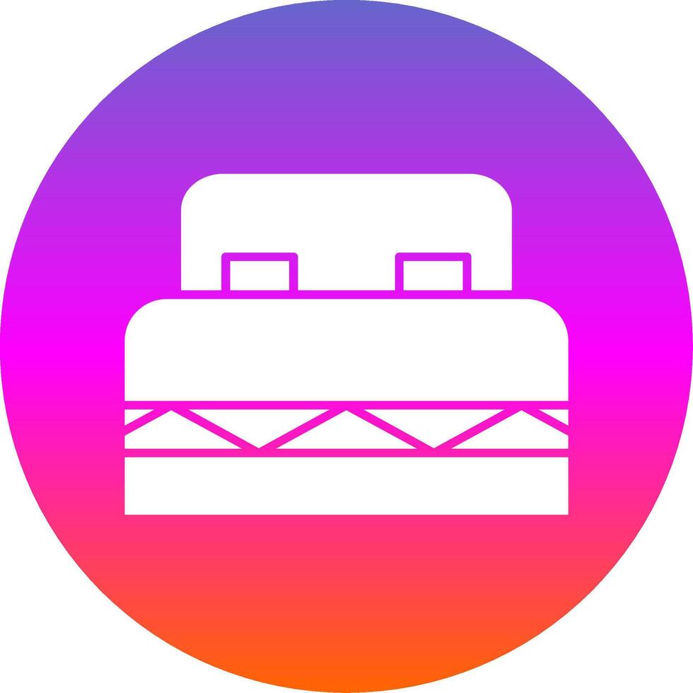 Double Bed Glyph Gradient Circle Icon vector